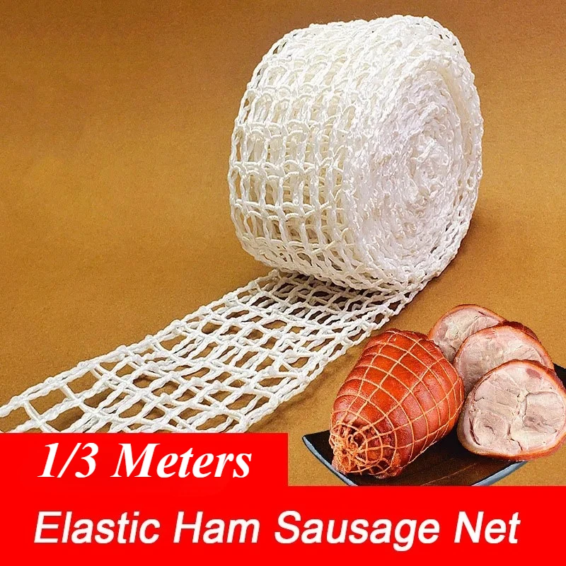 1/3m Meat Netting Roll Elastic Ham Sausage Net Hot Dog Sausage Packaging Net Kitchen Accesories Cotton Meat Net Cooking Tools