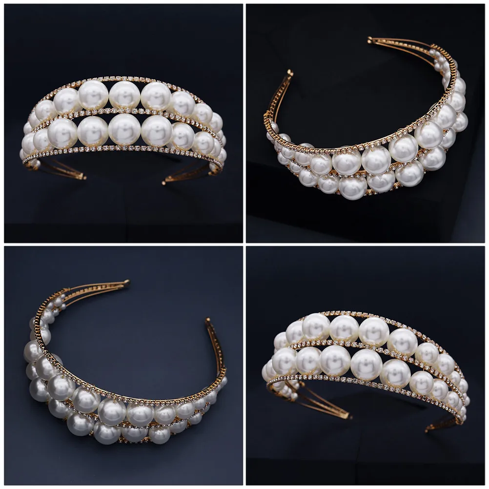 

1Pcs Pearl Headband for Women Bridal Hair Hoop Elegant Wedding Crown Headwear Chic Delicate Design Bridesmaid Bride Hair