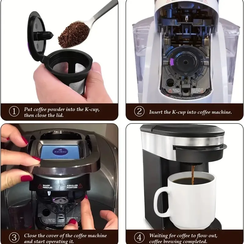 1 Stück wiederverwendbare Kaffeefilter, nachfüllbare Kaffeekapseln mit integriertem, fest eingebautem Sieb. – Detail 5