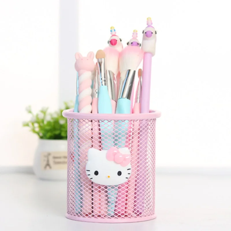 

Creative Pen Container Cartoon Love Multi Functional Metal Pen Container Desktop Cosmetics Storage Bin