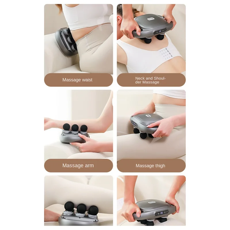 ABVH-Electric 6 رئيس تدليك بندقية الجسم الاسترخاء عالية التردد يهتز اللفافة بندقية المهنية الرياضيين العضلات العميقة مدلك #5