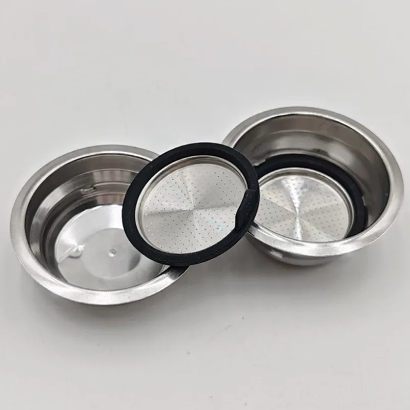 

51mm Coffee Filter Basket with Silicone ,1 Hole Pressurized Coffee Filter Basket Coffee Powder Bowl for Delonghi Coffee Machine