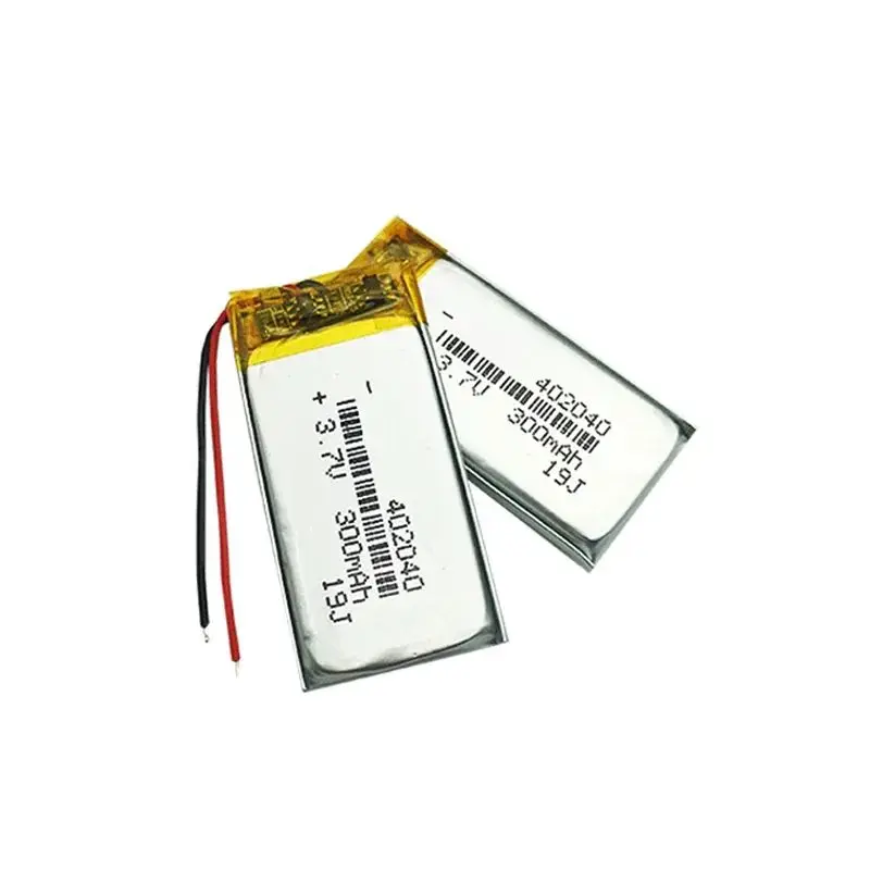 4 piezas 402040   Batería de polímero de litio de 300mah y 3,7 V para auriculares Bluetooth, grabadora de voz, luz LED, baterías recargables de polímero de litio