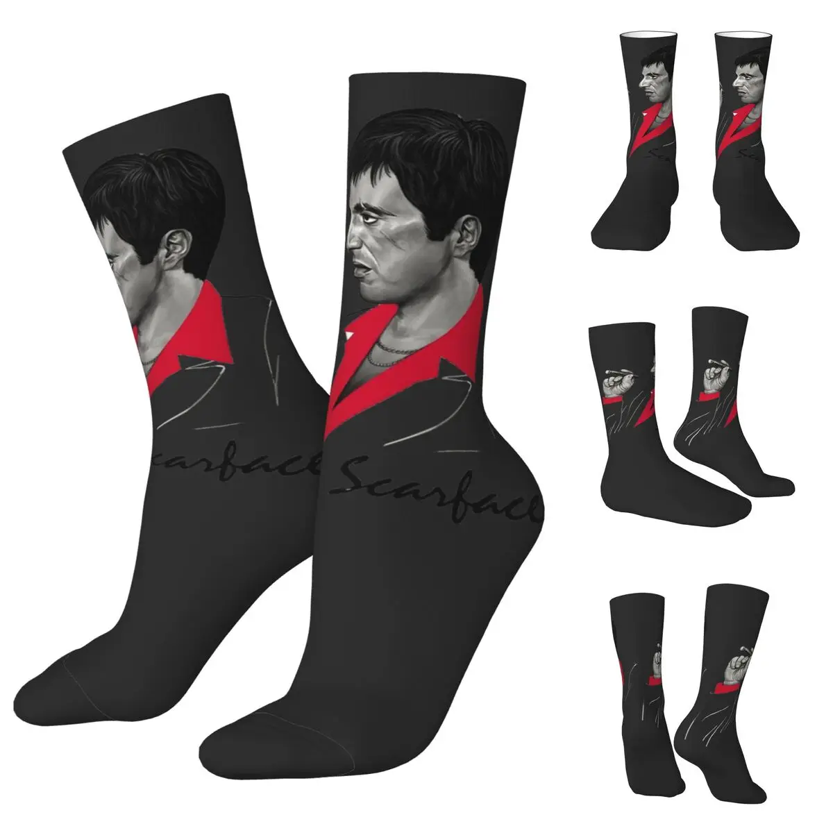 3D printing cosy Unisex Socks,Hiking Movie Scarface Tony Montana Graphics Interesting Four Seasons Socks