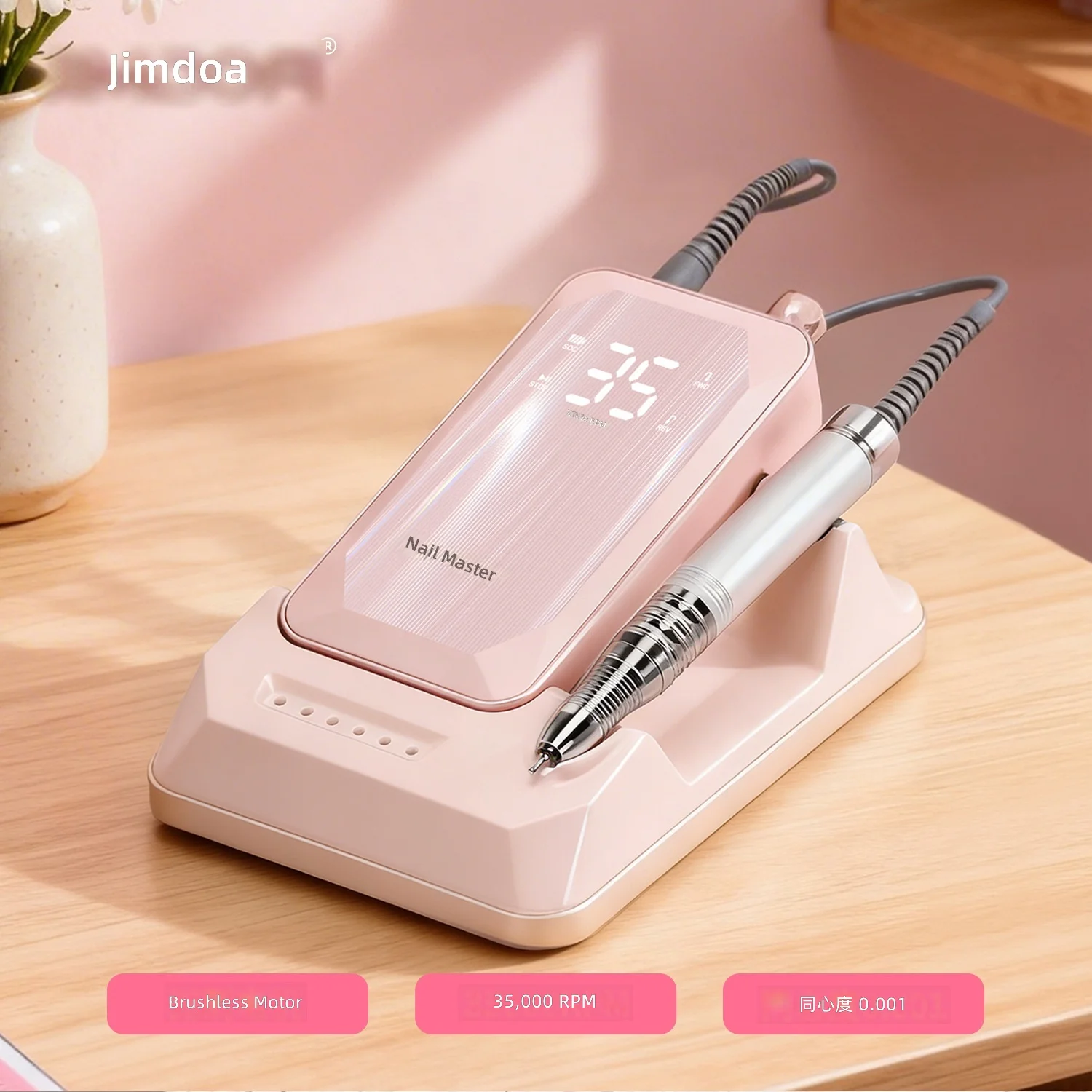 

Professional Nail Drill Machine, 35000 RPM High-Speed Quiet Electric Nail Grinder for Cuticle Removal & Polish, Manicure Tool