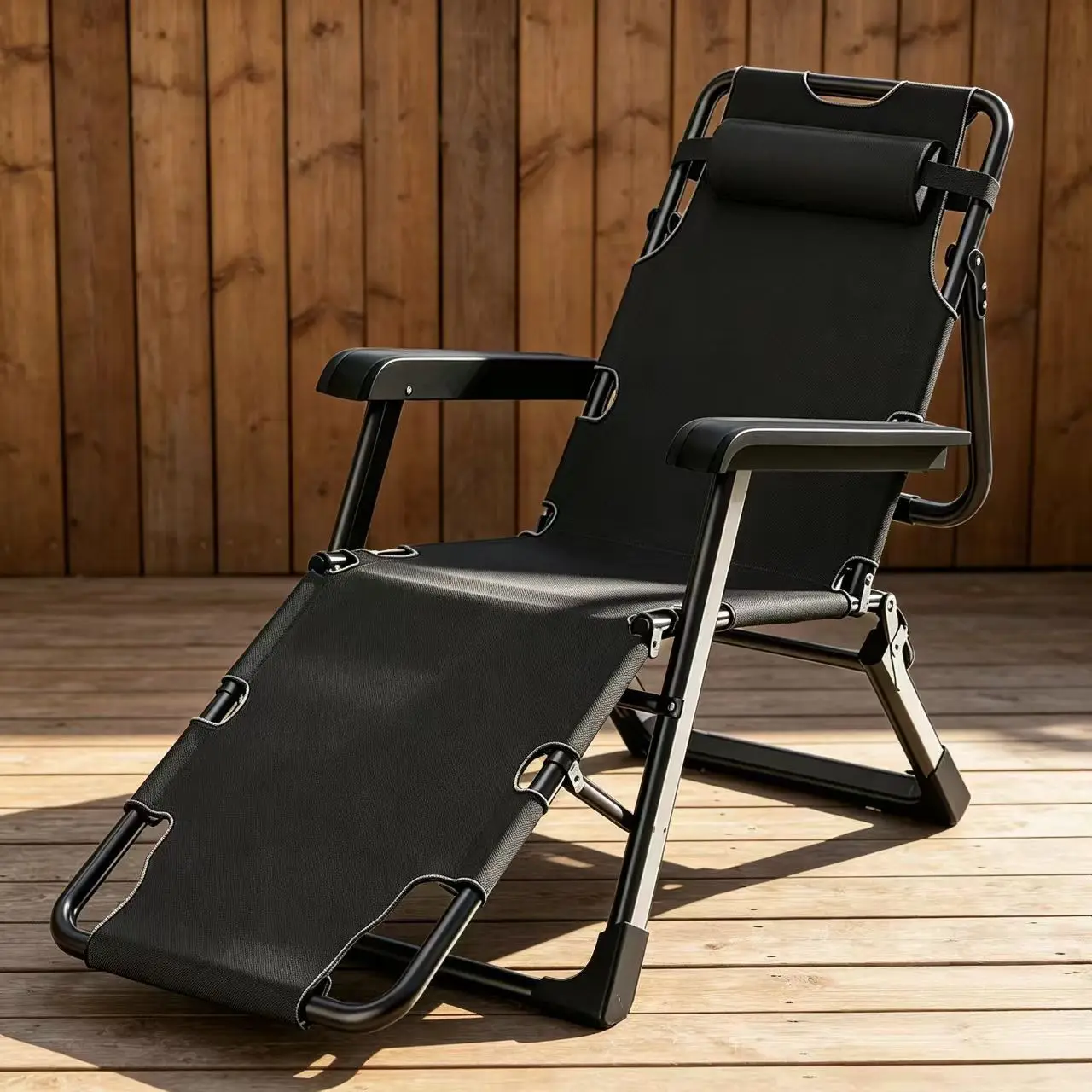 Folding recliner office lunch break sitting and sleeping dual-purpose back chair home balcony leisure lazy folding chair