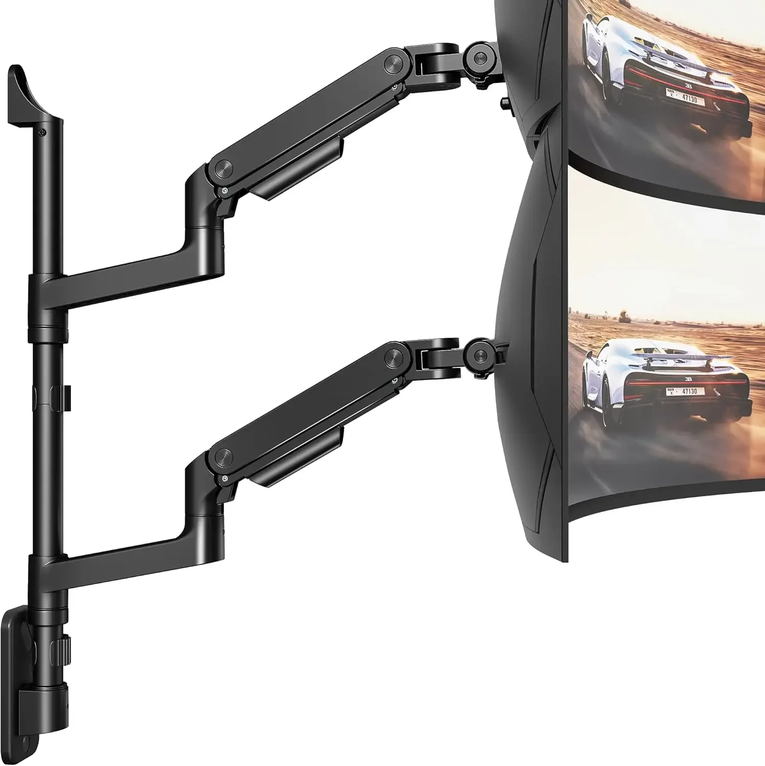 

Dual Monitor Wall Mount for 17-49 Inch Ultrawide Screens, Heavy Duty Wall Mount Monitor Arm Holds 44 lbs Each, Fully Adjustable