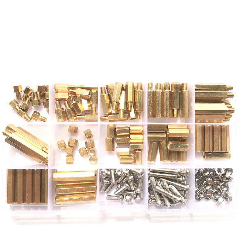 PCB Spacer M2 M2,5 M3 M4 M5 M6 Hex Messing Männlich Weiblich Standoff Spacer mit Schraube Mutter Kit Gewinde Säule Montieren Männlich Weiblich Spacer – Detail 8