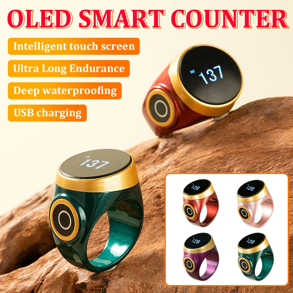 Waterproof Touch Screen Ring Counters Type Counting Device Ethnic Style Electronic Digital Display Hand Press Counting Device