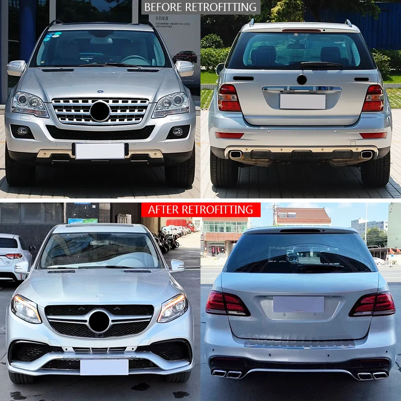 Restomod Body Kits2007-2011 W164 For M-Class Car Modification Upgrade Front & Rear Bumpers Bolt-On Universal Fitment