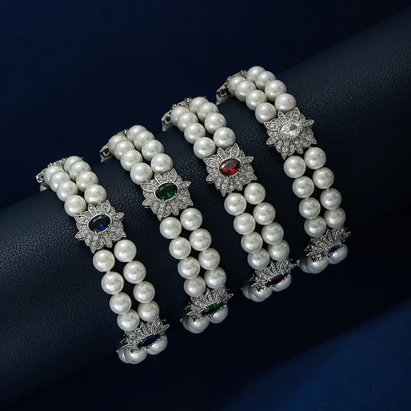 

Double layer Baroque Shell Pearl Bracelet from Europe and America, Simple and Elegant Ins, High end Retro Pearl Bracelet