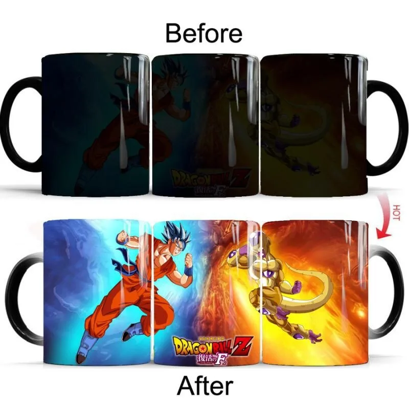 Dragon Ball Goku Coffee Mugs Creative Cartoon Anime Heat Senstive Color Changing Mug Home Ceramic Milk Coffee Cup Breakfast Cups