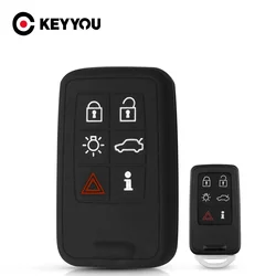 KEYYOU 6 Button Silicone Car Key Case For Volvo S60 V60 S70 V70 XC60 XC70 XC60 S60 S60L V40 V60 S80 XC70 Remote Fob Cover