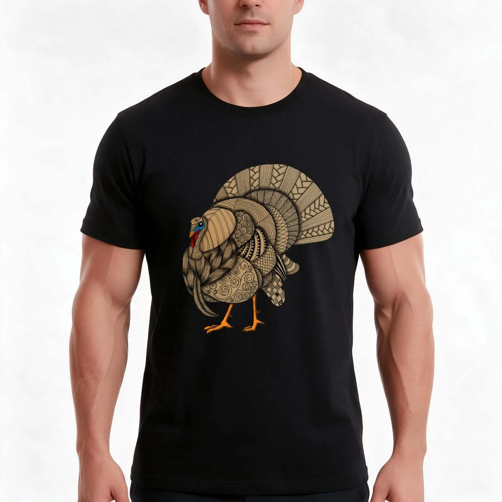 Turkey T-Shirt, Summer Casual Cotton Tee, Oversized Streetwear Tops, Vintage Graphic Print, Loose Fit Short Sleeve, 100% Cotton