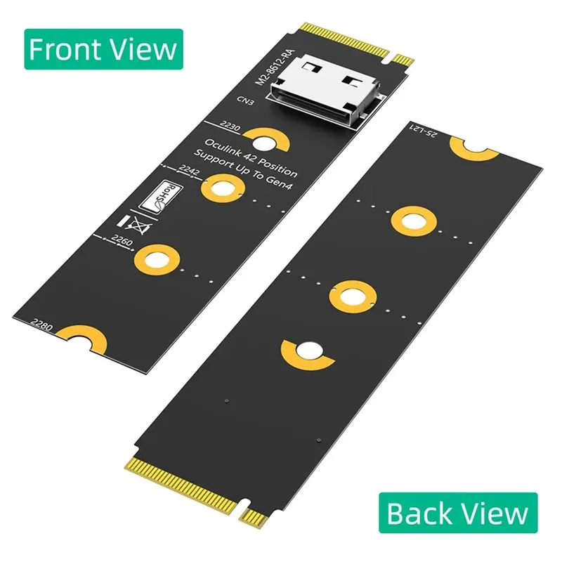 Digital Essentials M.2 NVMe to Oculink EGPU Riser Card NVMe Key M to SFF-8611/8612 Adapter, PCI-E 4.0 X4 to OcuLink SFF-8612 4i