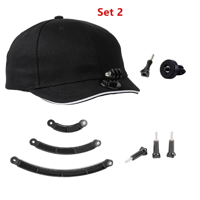 Staffa adattatore per montaggio su cappuccio per cappello da sole in tela regolabile per GoPro 11/10/9/8/7/6/5 Insta360 Osmo Action Camera Accessori