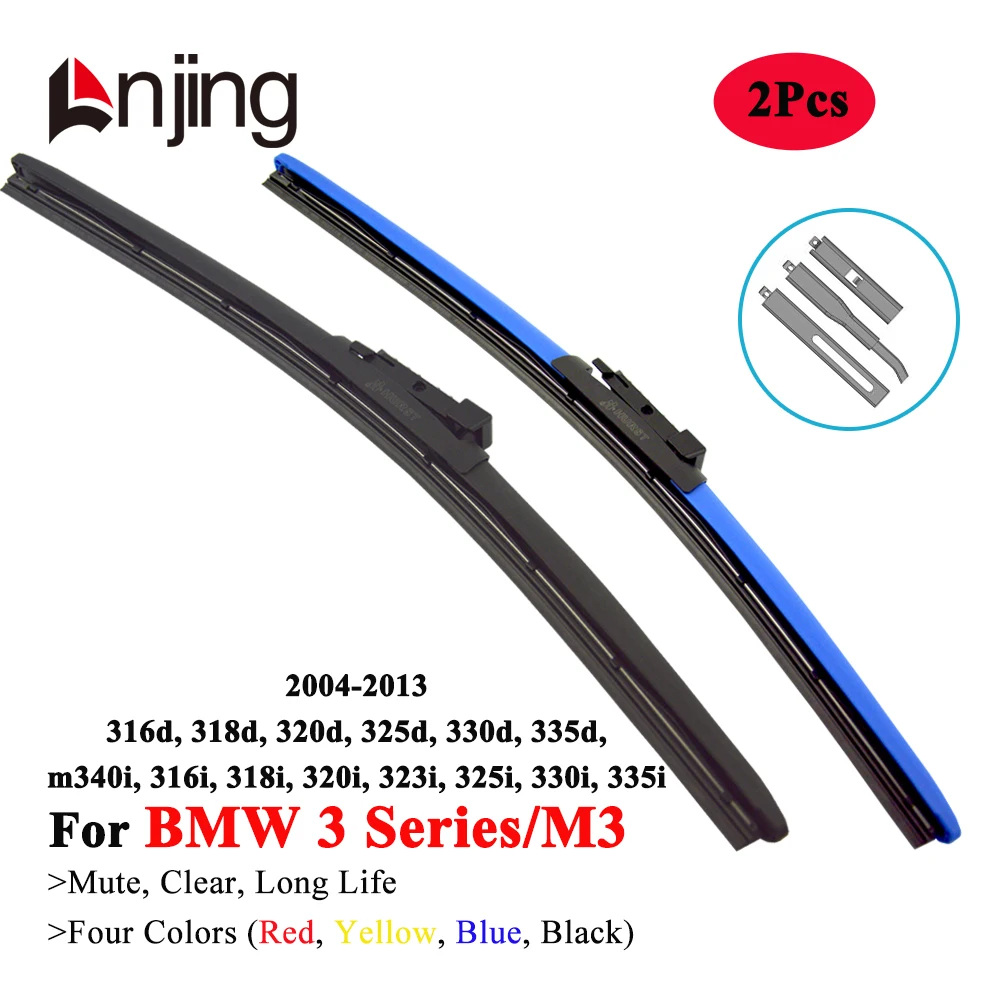 

LNJING Colorful Car Wiper Blade For BMW 3 Series 316i 318i 320i 325i 328i 330i 335i 320d 325d 330d 2004 2006 2009 2011 2012 2013