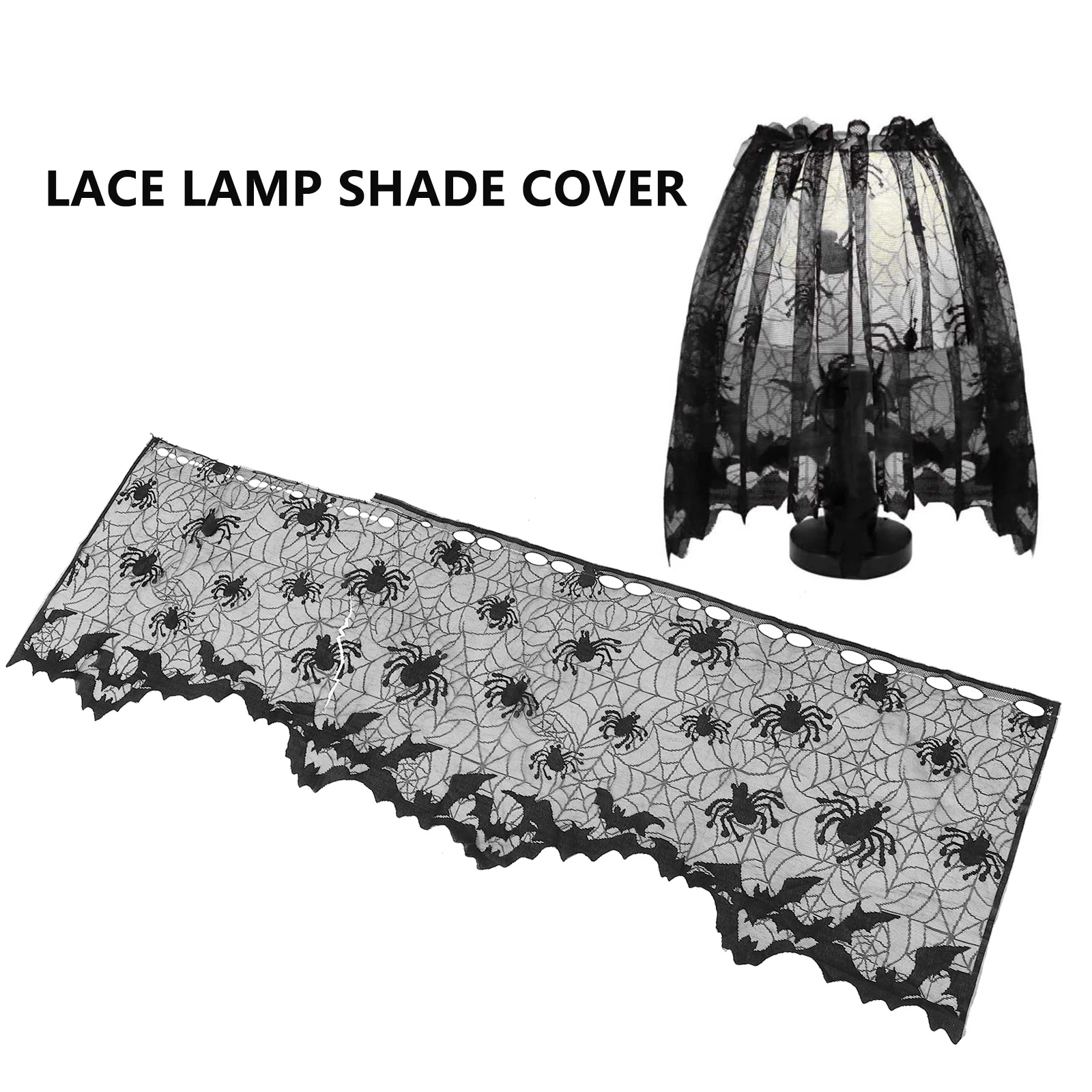 

3 Pcs Lampshade Halloween Decoration Lace Cover Festival Supplies Light Topper Protective Dust Proof Lamp Shade Cover