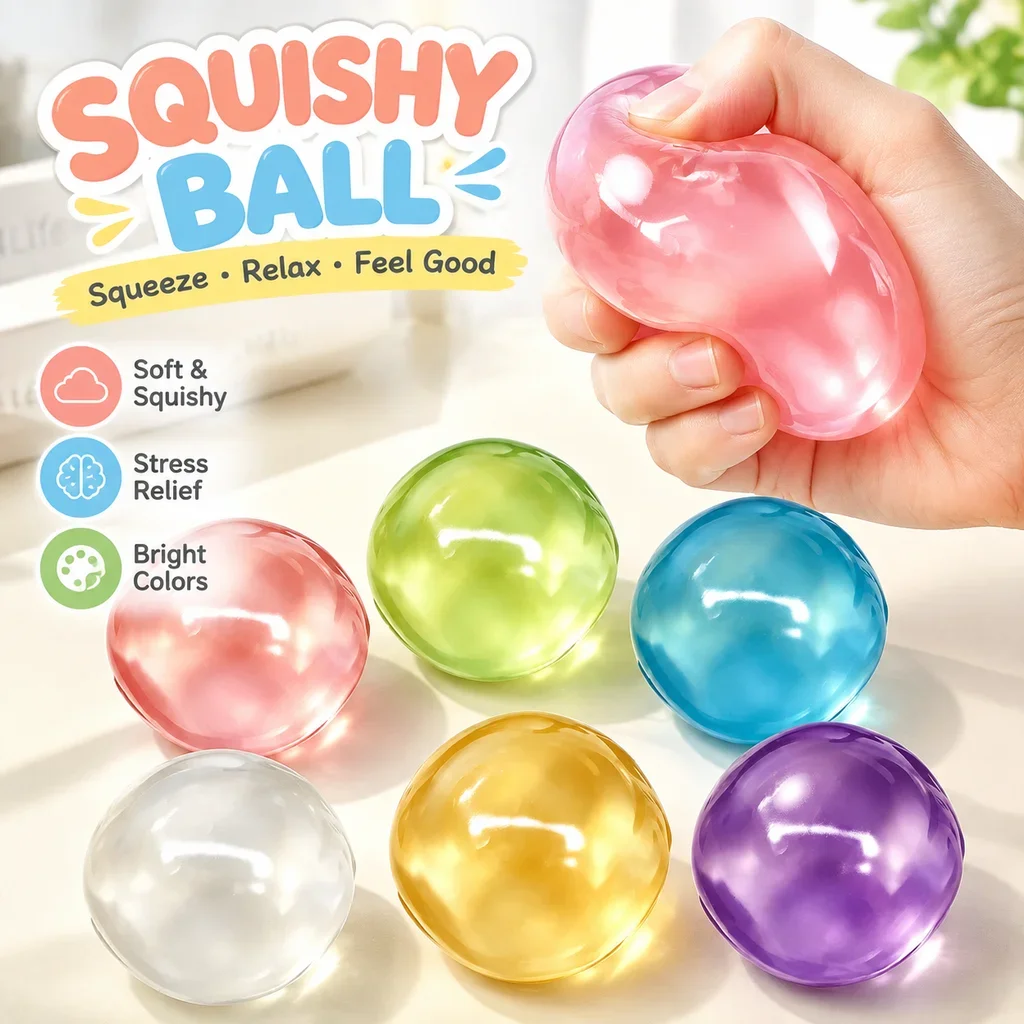 New Cross Border Coconut Oil Squishy Vaseline Squishy Ball Slow Rebound Stress Relief Soft Squeeze Fidget Toy for Kids Adults