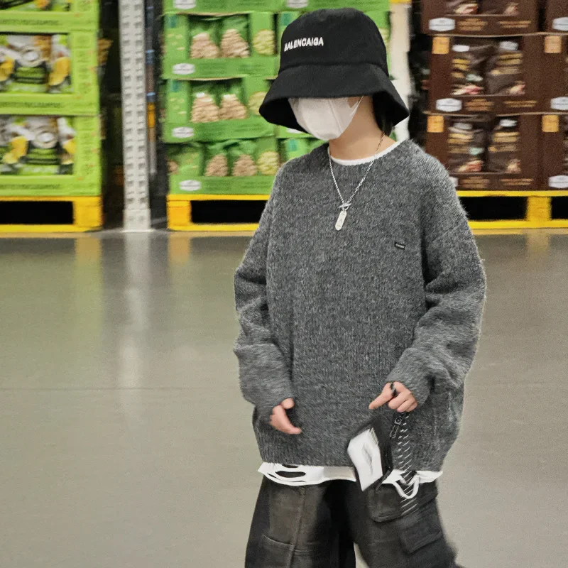 Kids' Sweater 2024 Autumn New Boys and Girls Loose Casual Online Celebrity Pullover Sweater