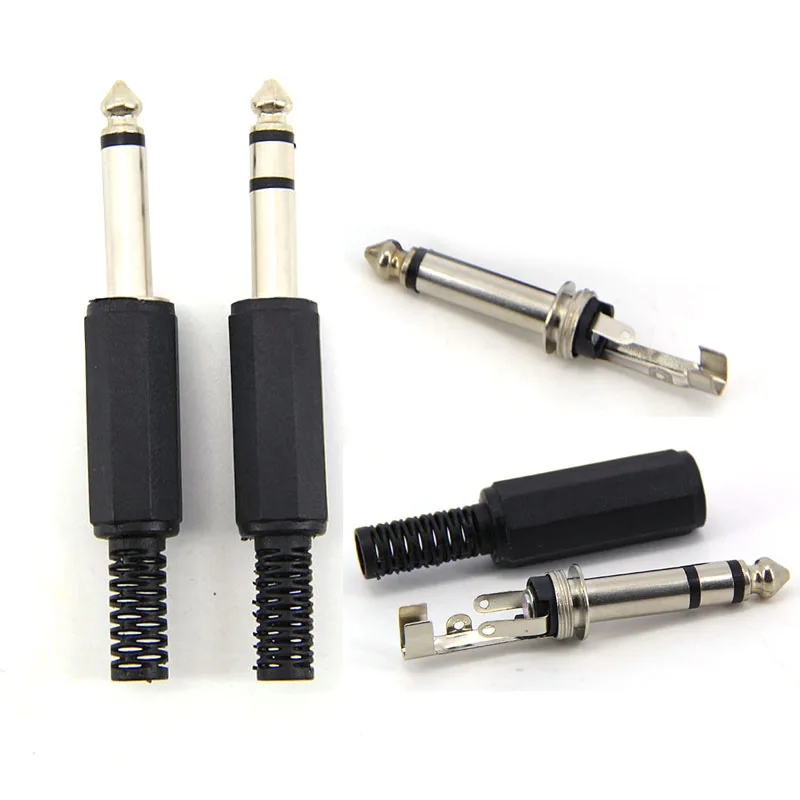 6.35mm 6.5 Stereo 3 Pole / Mono 2Pole male jack Plug 6.35mm Connector Amplifier Microphone solder 6.35 Plug 6.5mm Audio s1
