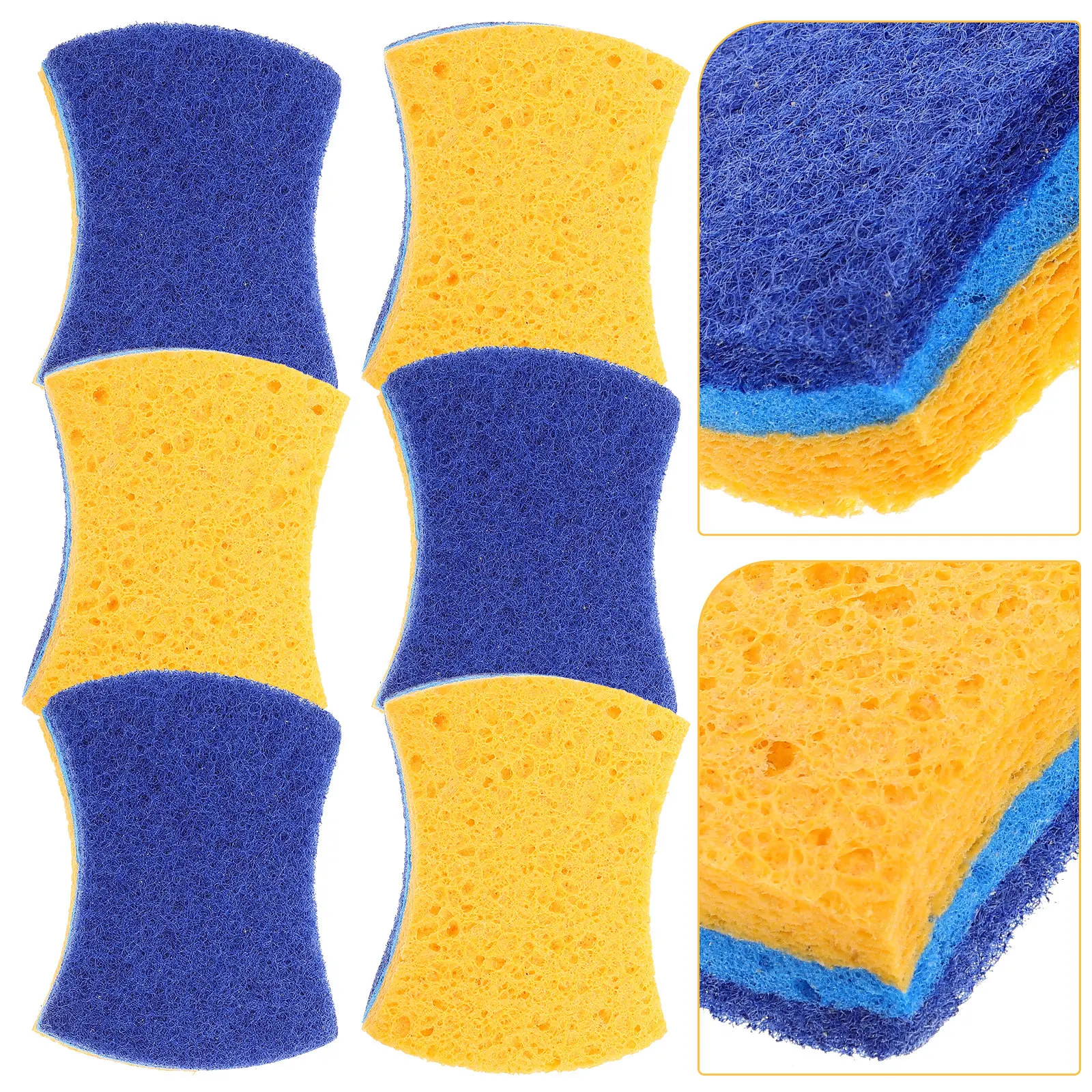 

6Pcs Cleaning Sponge Dishwash Sponge Exquisite Detail Comfortable Grip High Absorption Strong Cleaning Power for Utensils