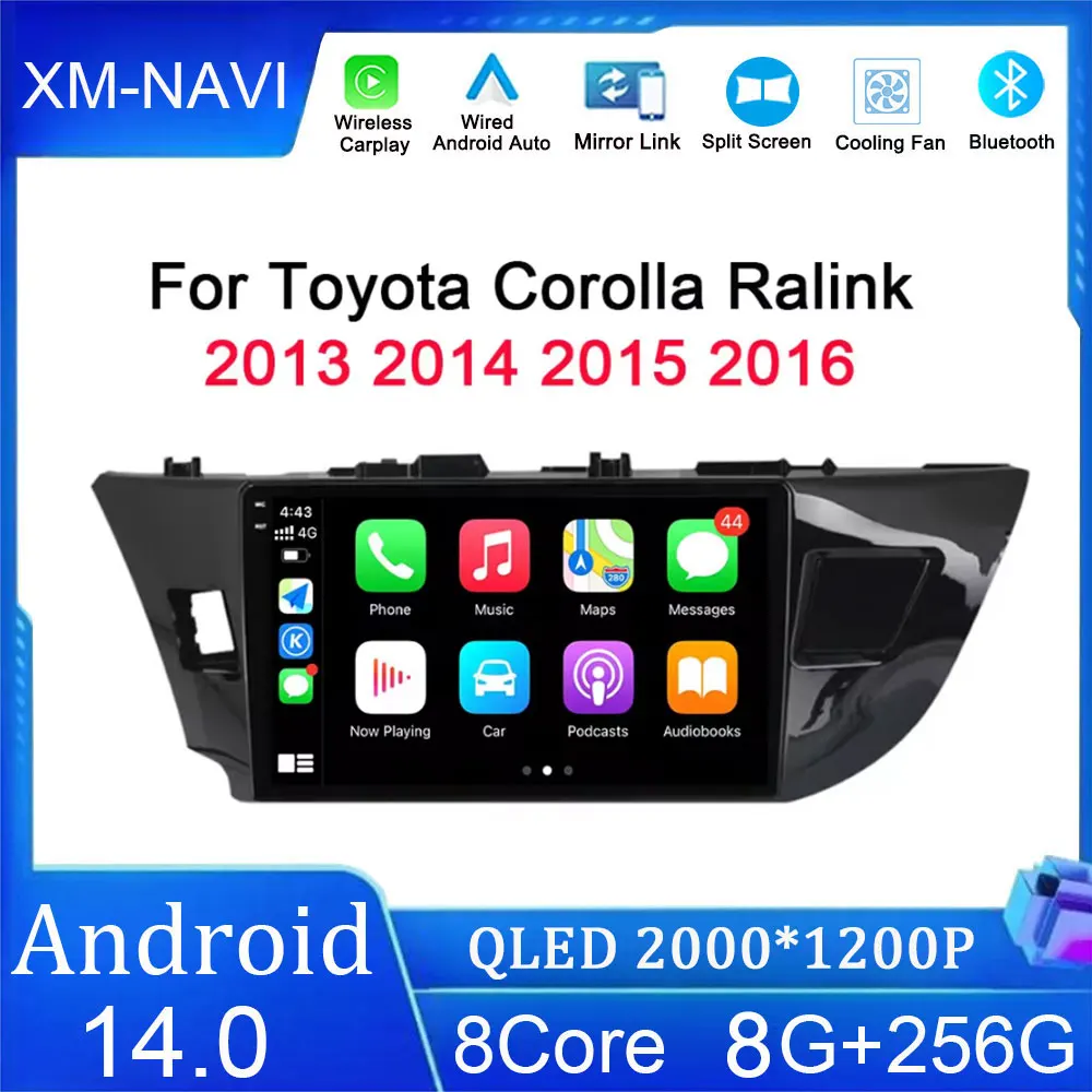 

Android 14 Car Radio Multimedia Video Player Stereo For Toyota Corolla Ralink 2013 2014 2015 2016 Navigation GPS DSP BT5.0