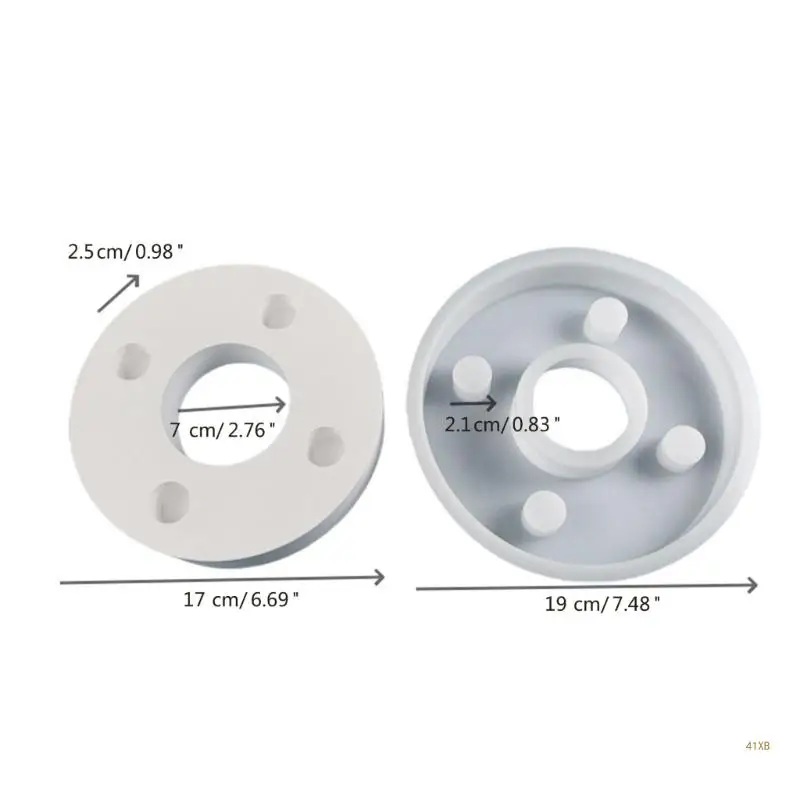 41XB Stampi portacandele rotondi a 4 fori Stampi base per lavorazione portacandele Portacandele Ornamenti in gesso Artigianato