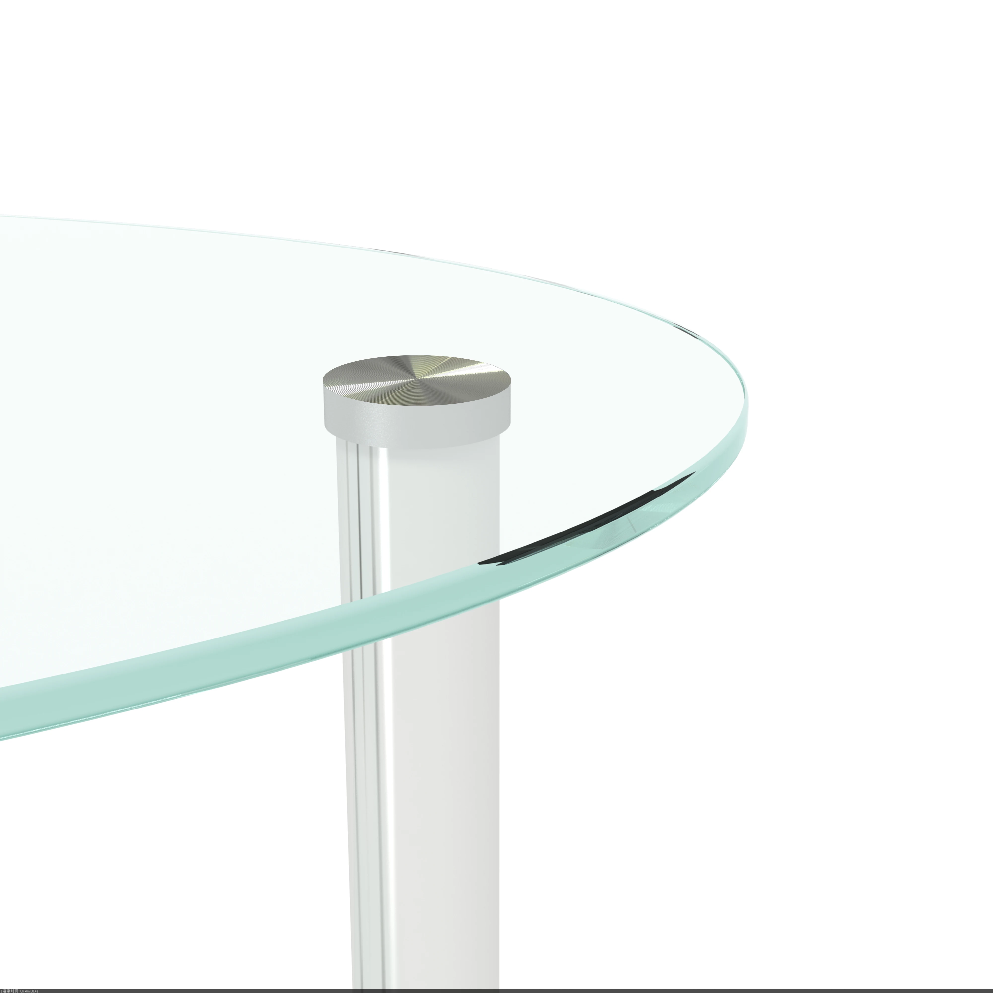 Transparante Ovale Glazen Salontafel, Moderne Tafel Met Rvs Been, thee Tafel 3-Layer Glazen Tafel Voor Woonkamer