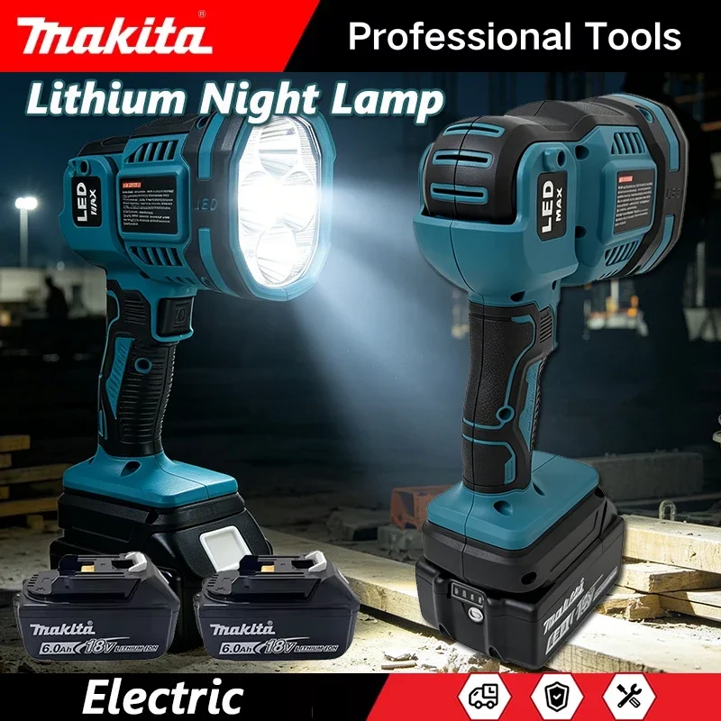 Makita kabellose LED-Taschenlampe, tragbare Laterne, Notlampe, Autoreparatur, Außenleuchte, Lithium-Nachtlampe für 18-V-Batterie