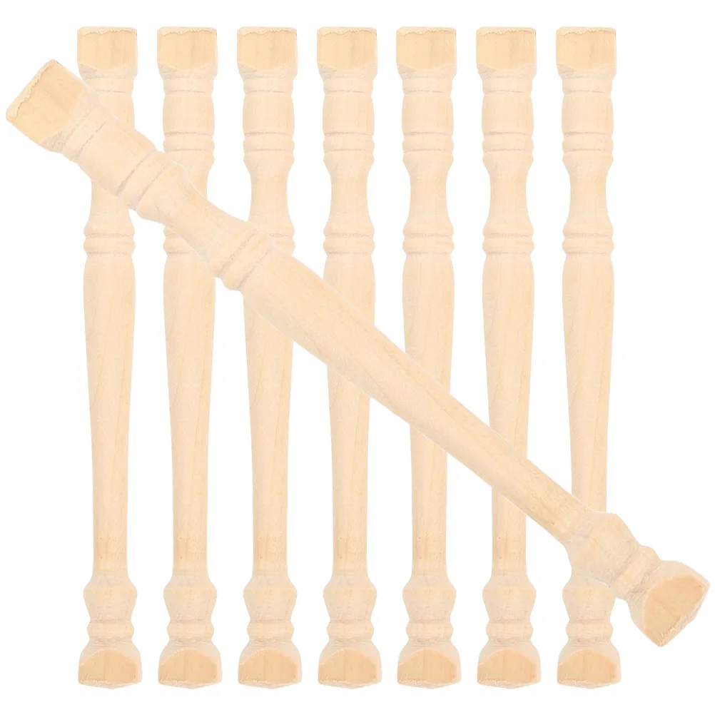 8 Pcs Roman Pillars Decorations Wood for House Mini Accessories Model Wooden Miniature Micro Landscape