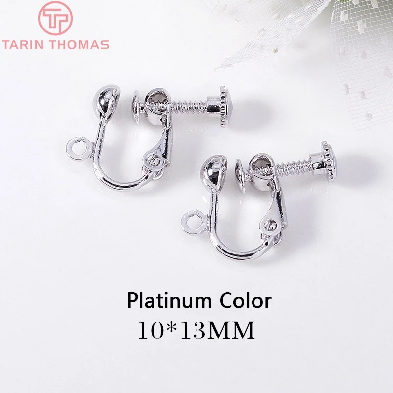 (2042)10PCS 10x13MM 24KGold Color Plated Brass Earrings Clip Diy Jewelry Discoveries Earrings Accessories Wholesale - Image 4