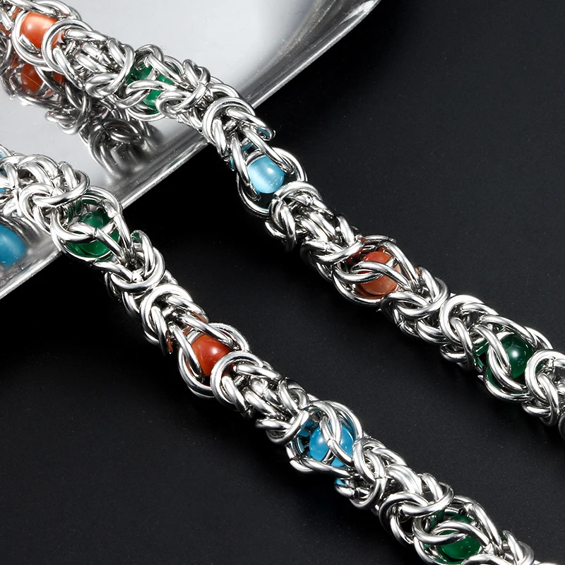 

Stainless Steel Heavy Chains For Jewelry Making Supplies Colored Bead Necklace Keel Chain Greece Bracelet DIY Handmade Wholesale