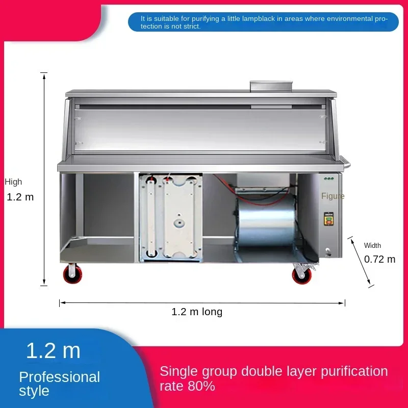 

Smokeless Purification Grill Commercial Environmental Protection Stall Suction Barbecue Machine Purifier Barbecue Car