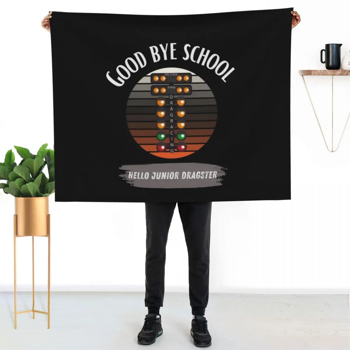 

Good Bye School Hello Junior Dragster Summer Happy Last Day of School Goodbye Racing Drag Racing Dragsters Drag Ra Throw Blanket