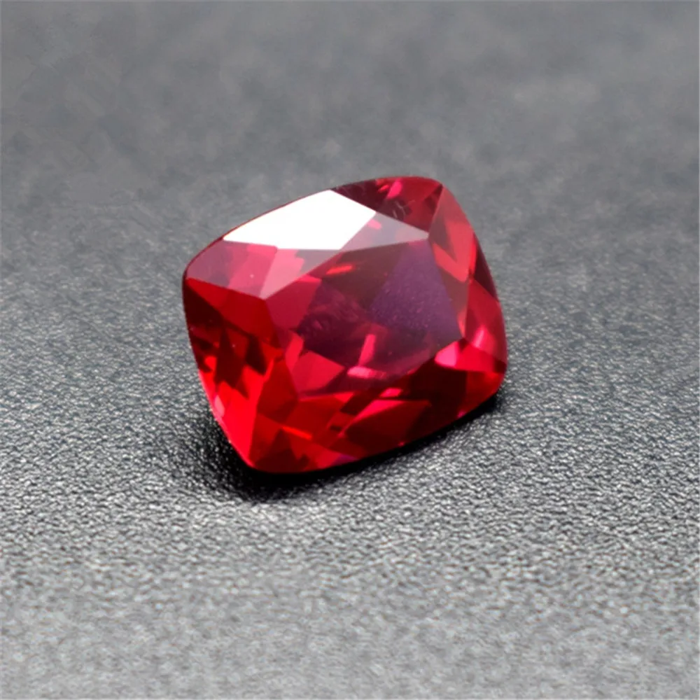 

Joanlyn Ruby Rectangle Faceted Gemstone Cushion Cut Ruby Gem Multiple Sizes to Choose C26R