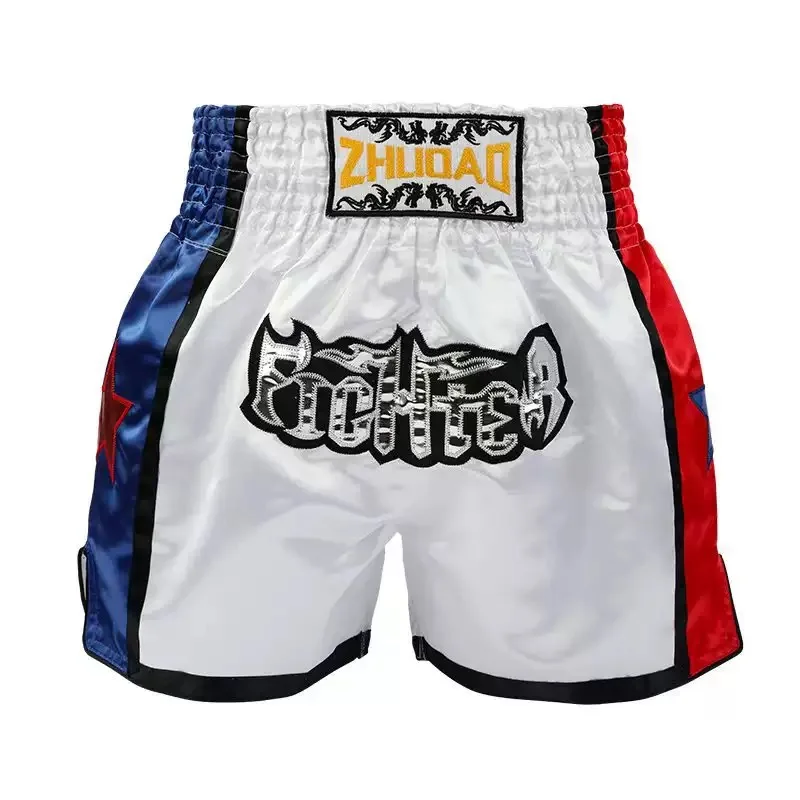 Boxing Shorts Stars Classic Embroidery Muay Thai Shorts Men Women Kids Martial Arts Kickboxing MMA Fight Training Sparring Pants