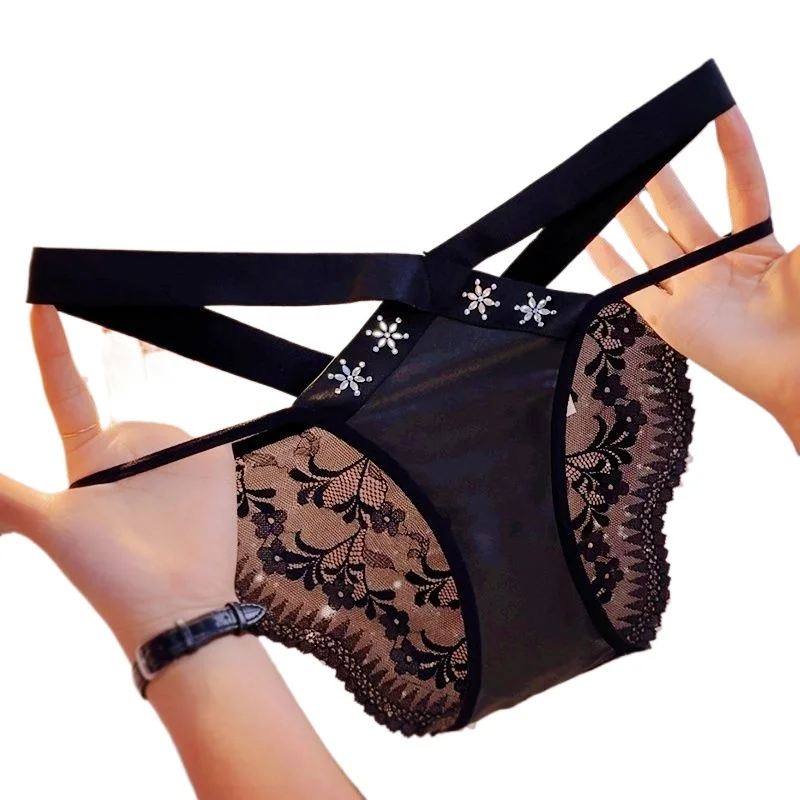 

New Sexy Underwear Women's Medium and Low Waist Lace Jacquard Seamless Fashion Diamond Jewelry Waist Thin Belt Smooth and Soft