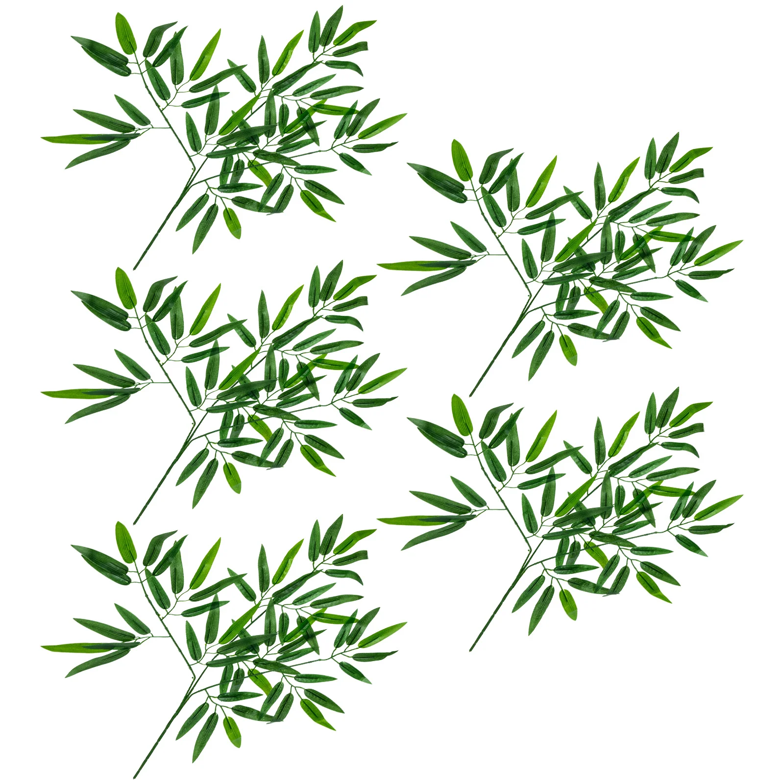 

5Pcs Simulation Bamboo Branches Artificial Bamboo Leaves Green Decoration for Home Office Party Lifelike Leaves