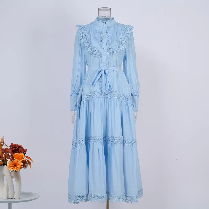 Street Sle Brodé irt Dr Minceur Lanterne Sve Taille ample Longue Sve Thiened Spring Faion pour d'âge moyen...