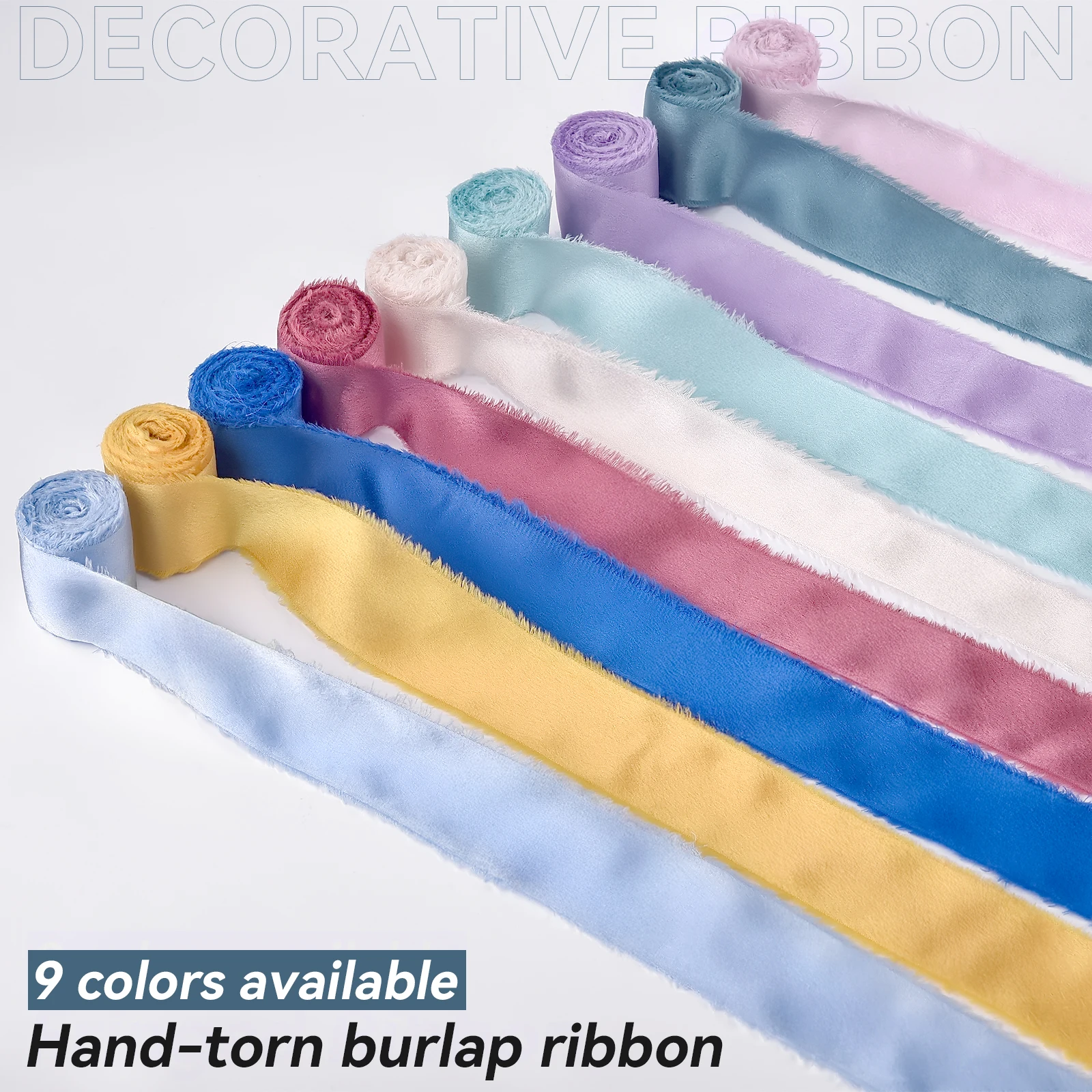 4 سنتيمتر * 5 ياردة اليد ممزقة حافة الساتان المتوترة الشريط البوليستر السلس لينة ل بطاقات المعايدة الزفاف باقات الهدايا التعبئة والتغليف ديكور