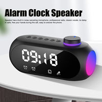 New Fashion Wireless Bluetooth Speaker with FM Mini Card Mirror Alarm Clock Audio Stall Receiving K Voice Prompt Desktop Decor