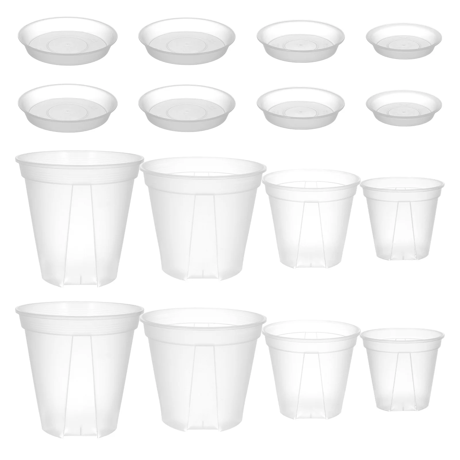 

8Pcs Transparent Root Control Planter Pots High Light Transmission Plastic Planters for Indoor Garden Orchid Succulent Growing