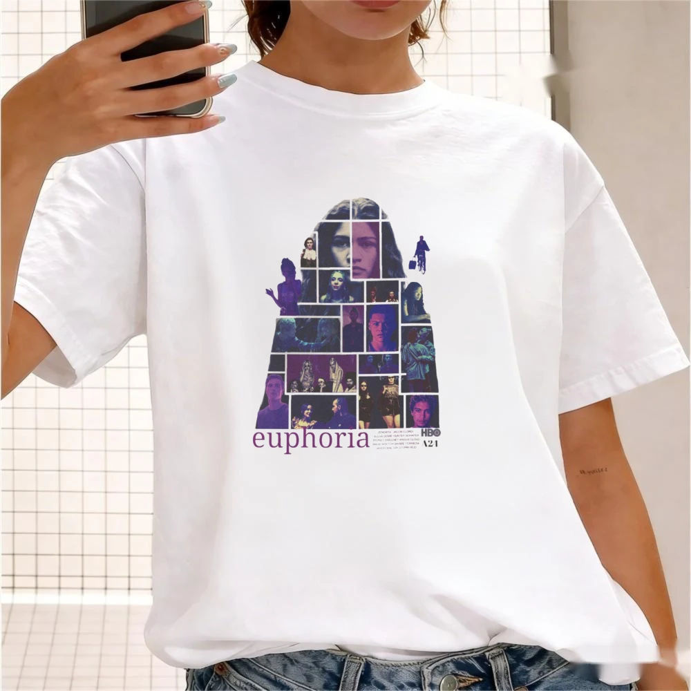 T-shirt imprimé graphique Euphoria Saison 3 – Cadeau pour les fans de la série TV – T-shirt tendance pour femmes – Hauts d'été