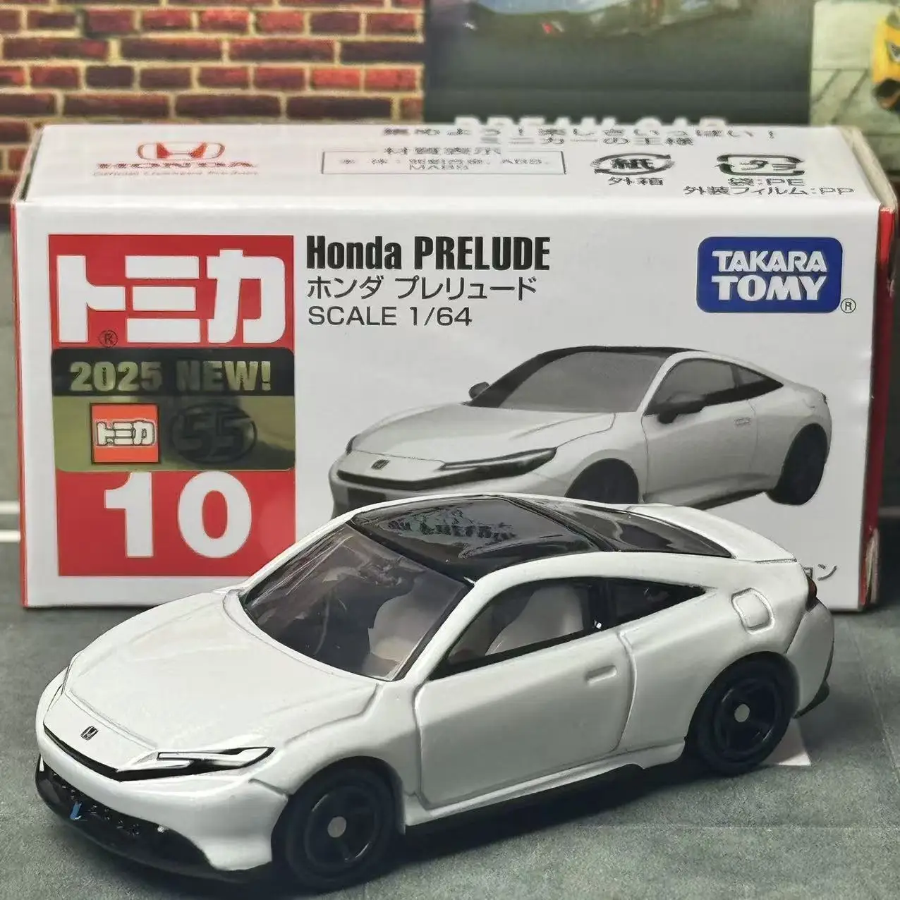 Takara Tomy Tomica no 10 Honda Prelude Casting Liga Estática Carro Veículo Diecast Metal Modo Coleção Exibição Menino Brinquedo Presente