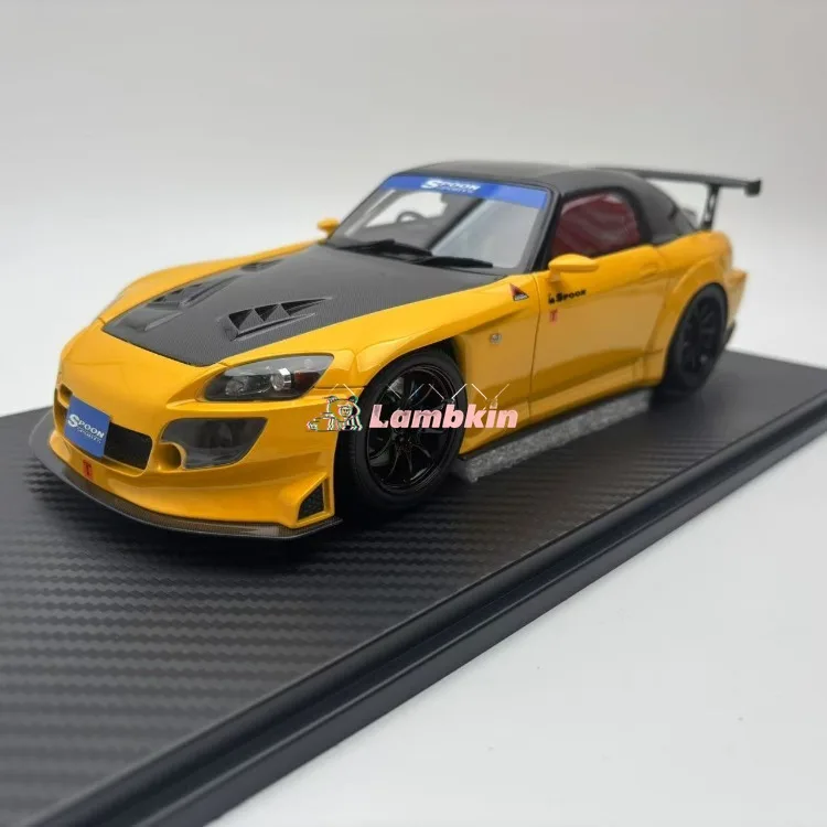 

One Model 1/18 honda S2000 Spoon Yellow Resin Unopenable Collection Display Gift Car Model Rare