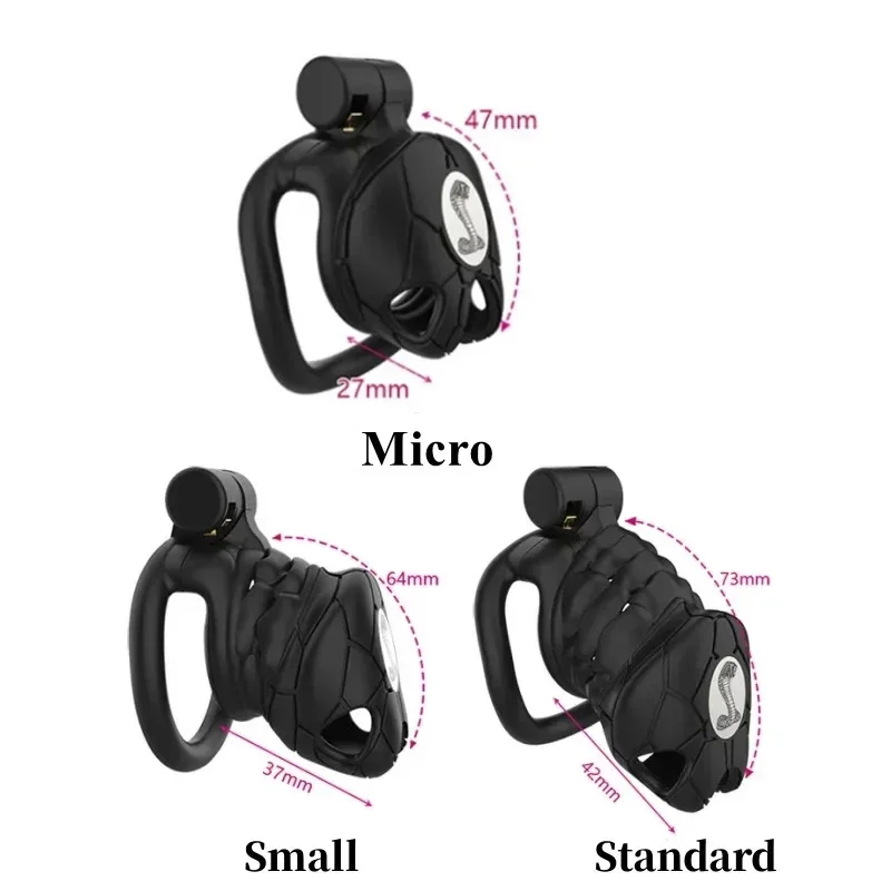 V8.0 Cobra Chastity Cage Male Cb Lock with 4 Size Penis Rings Abstinence Anti Cheating Cock Device Male Gay Sexy Toys Sex Shop