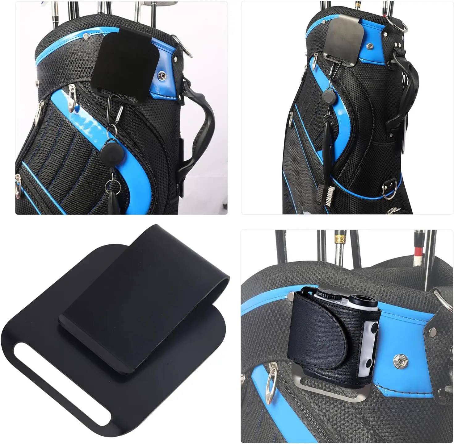 

Металлическая посадочная площадка премиум-класса для сумки для гольфа с металлическим зажимом для сумки и магнитным ремешком для дальномера Аксессуары для гольфа Подарки для гольфа для мужчин и женщин