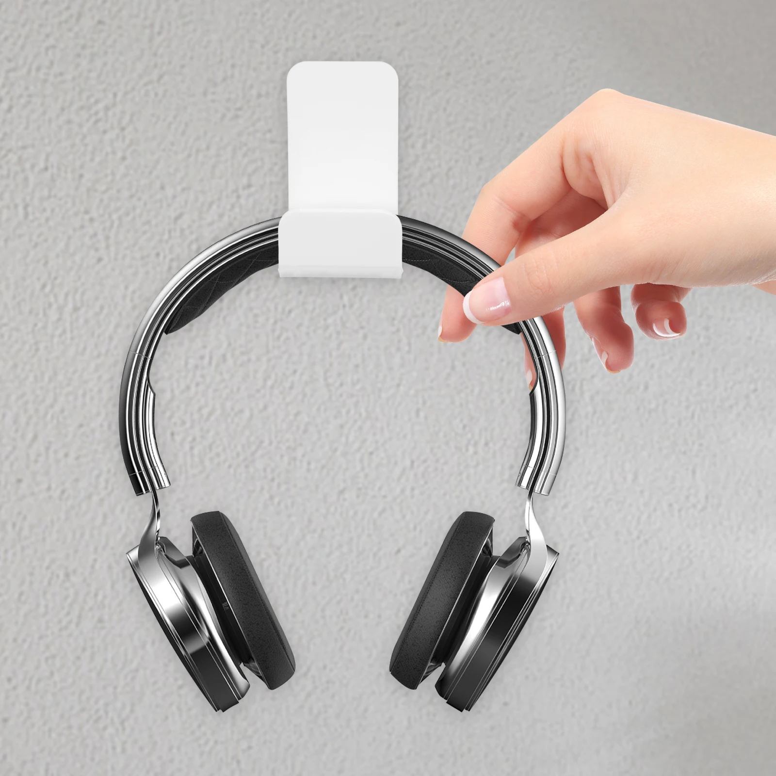 

2 Sets Headphone Hanger White Practical Headset St Headset Desk St Storage Rack Desk Earphone Display Bracket Mount