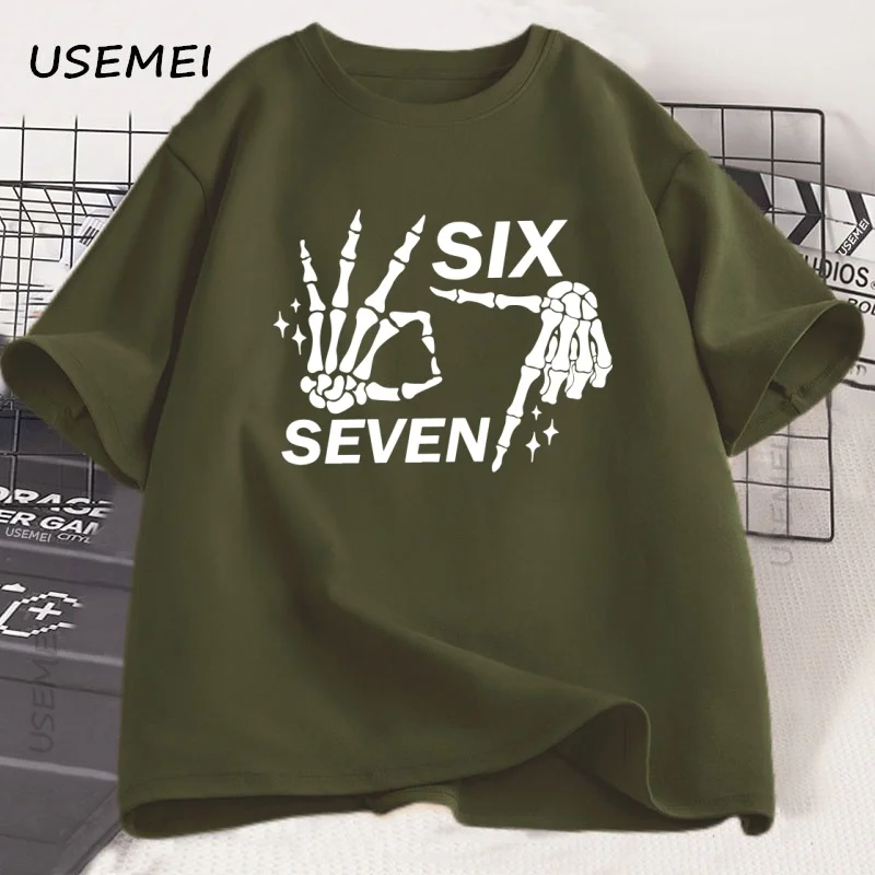 مضحك الهيكل العظمي الأيدي تي شيرت 67 هالوين تي شيرت ستة سبعة أزواج المحملة الرجال النساء القطن تي شيرتات قصيرة الاكمام الملابس خمر